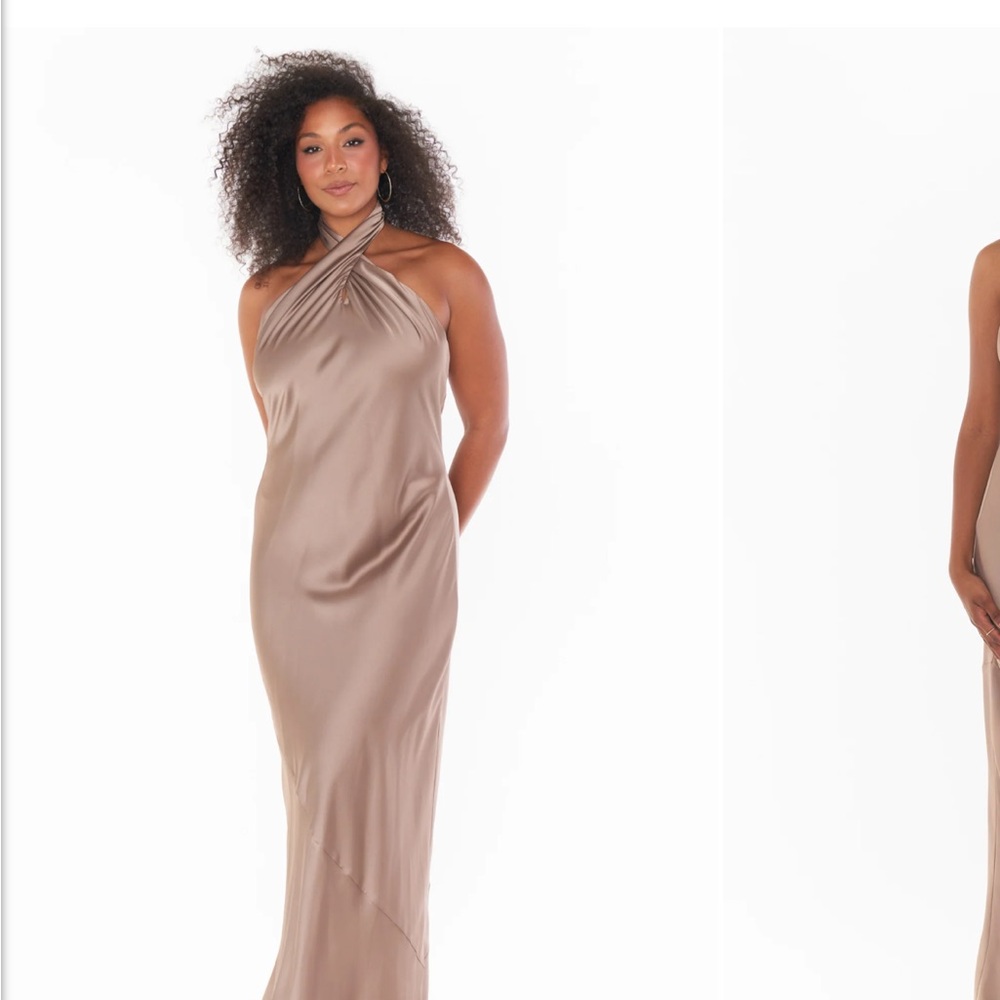 Show Me Your MuMu Backless Satin Dress - Tan